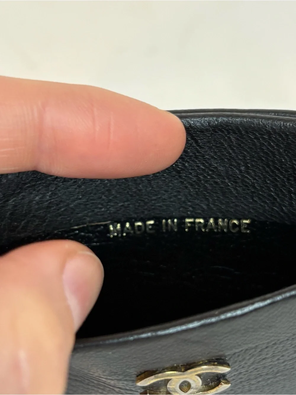 CHANEL Black Leather Card Holder